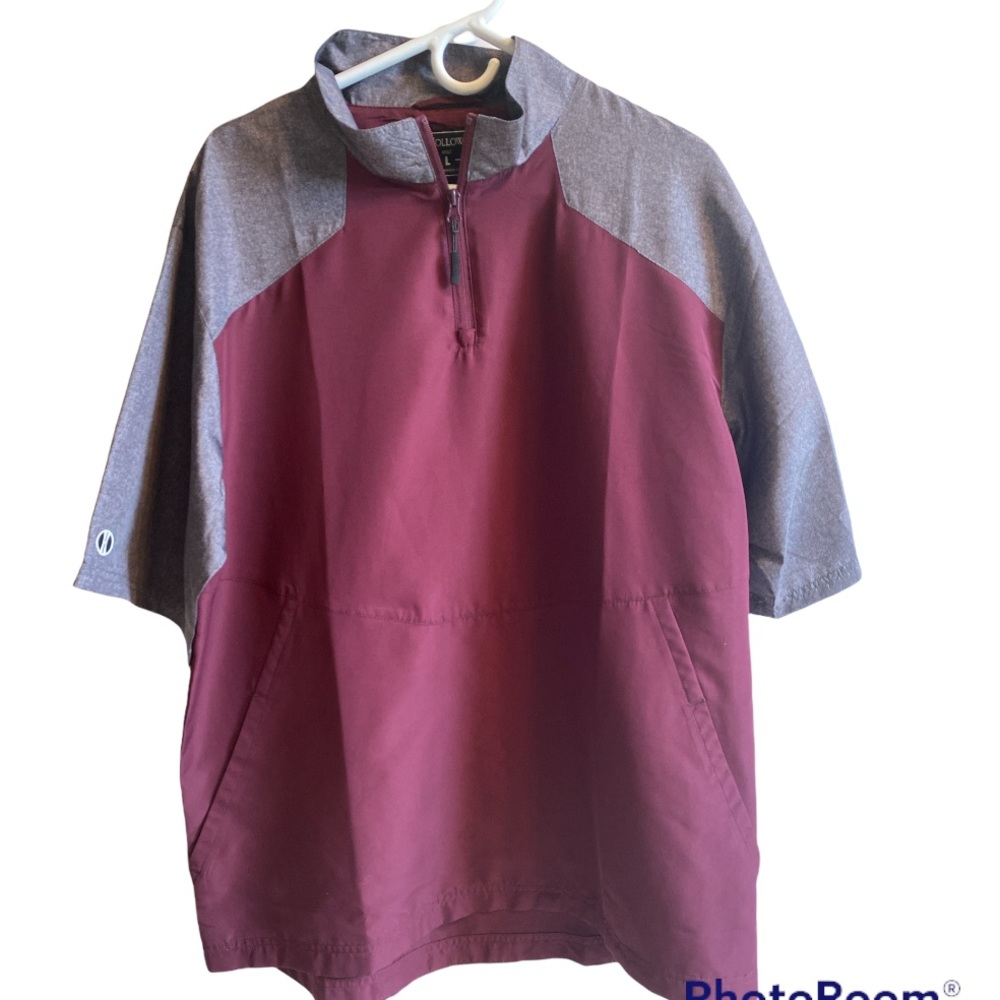 Holloway Men’s Short Sleeve Lightweight Pullover. Maroon snd Gray Size Men's L